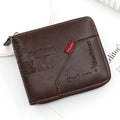 Men’s zipper wallet pu leather with M logo