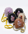 Girls rexine printed cross body bag