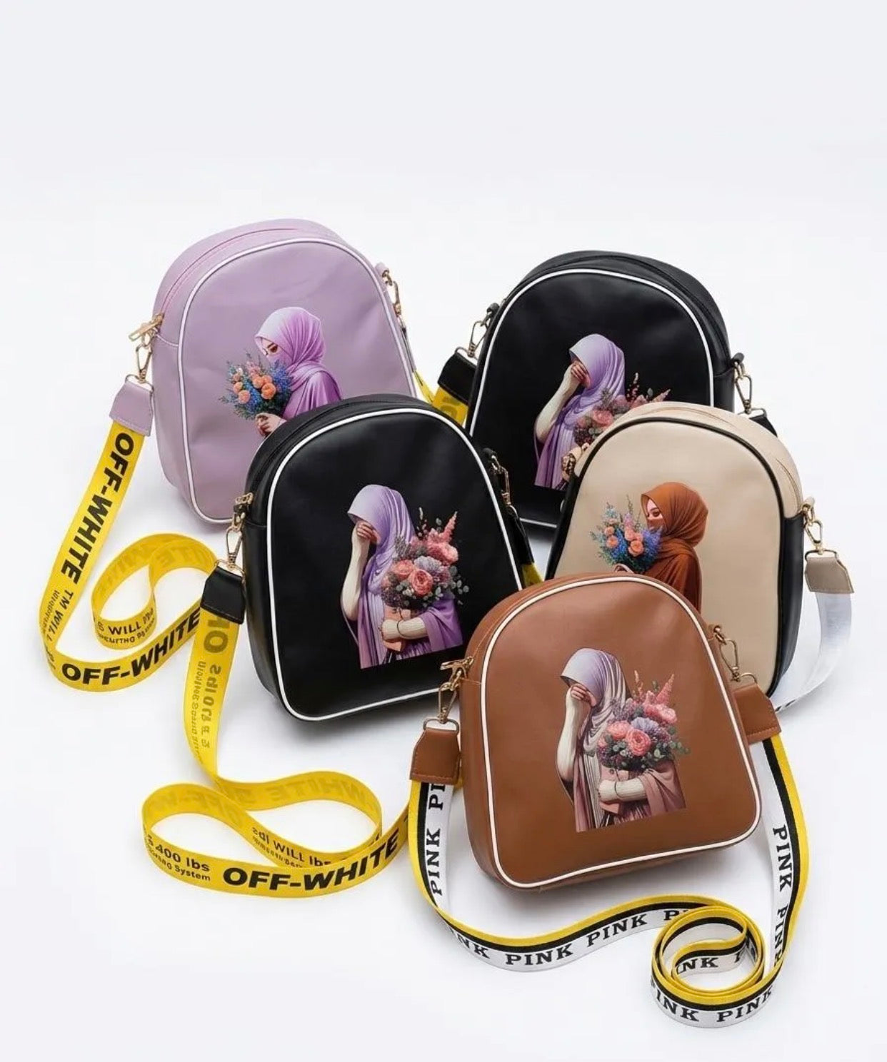 Girls rexine printed cross body bag