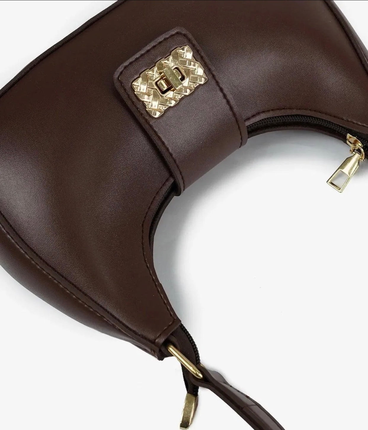 Pu leather brown  girls shoulder bag