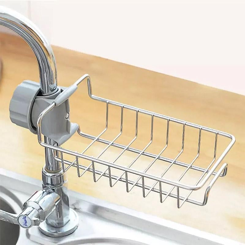 Stainless steel sink basket with sponge   holder
