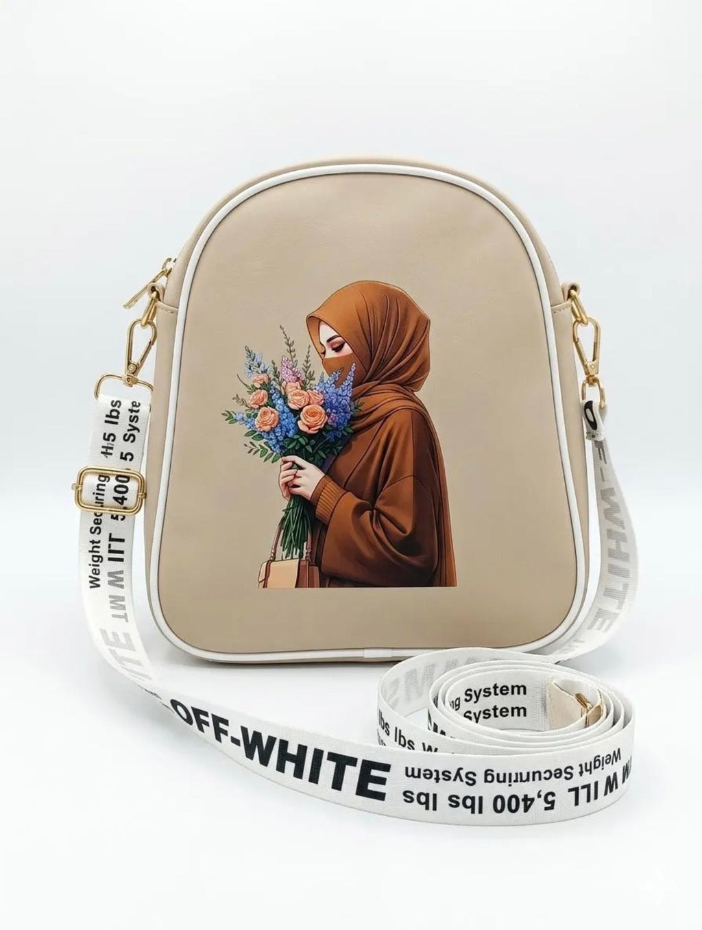 Girls rexine printed cross body bag