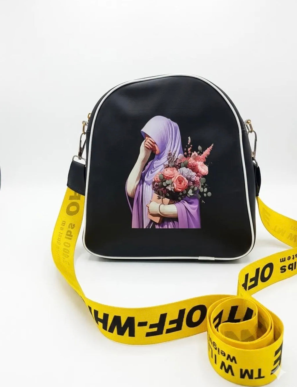 Girls rexine printed cross body bag