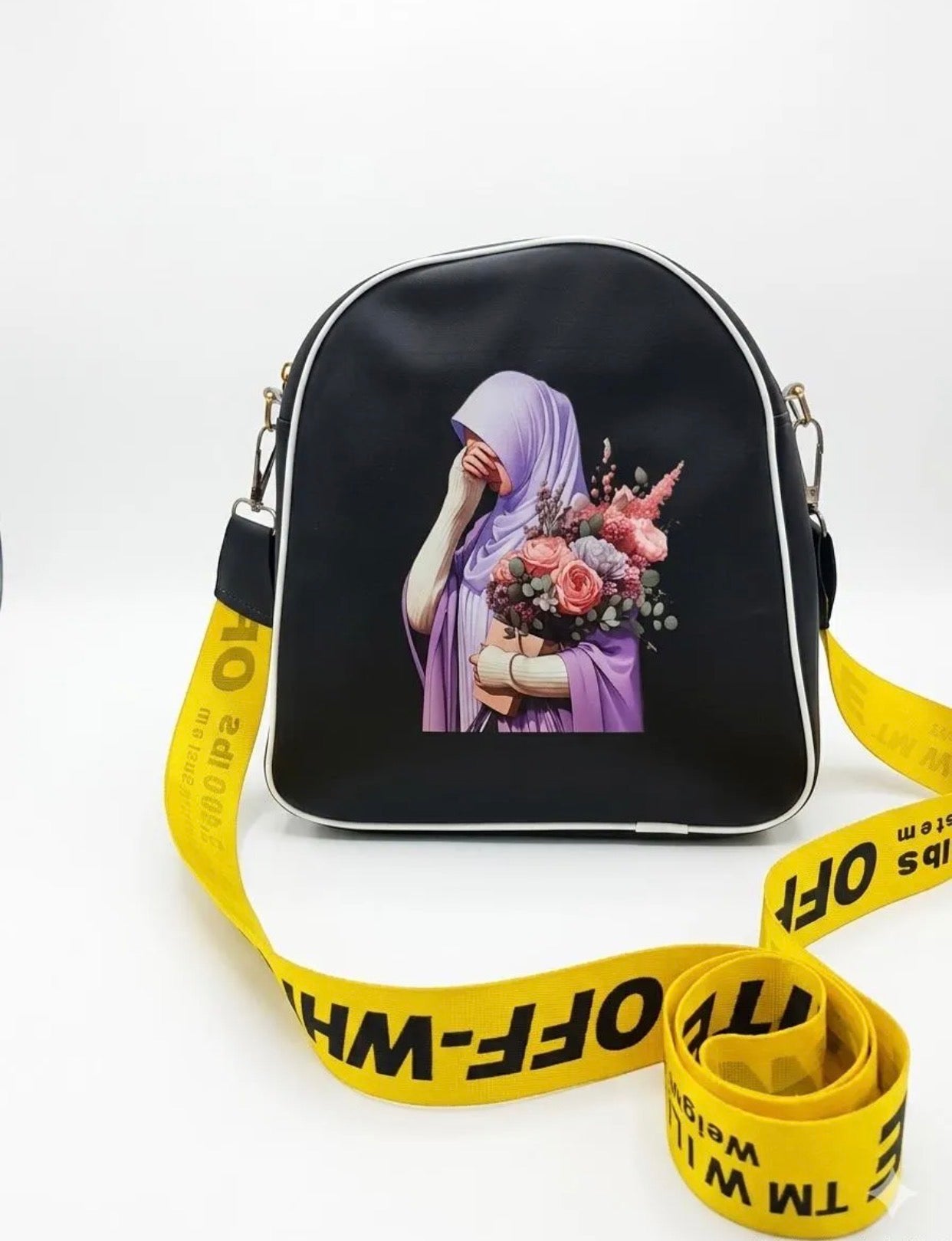 Girls rexine printed cross body bag