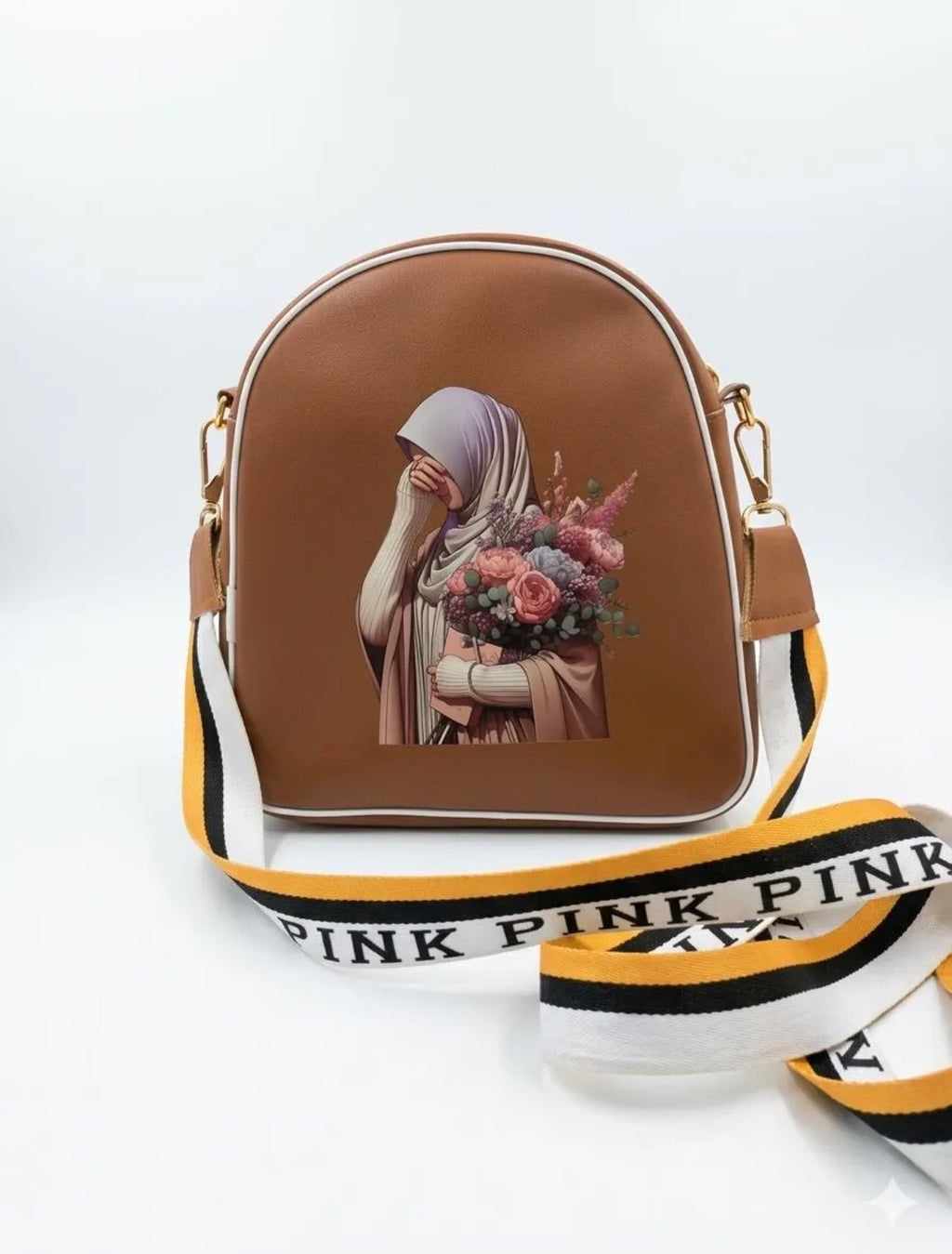 Girls rexine printed cross body bag