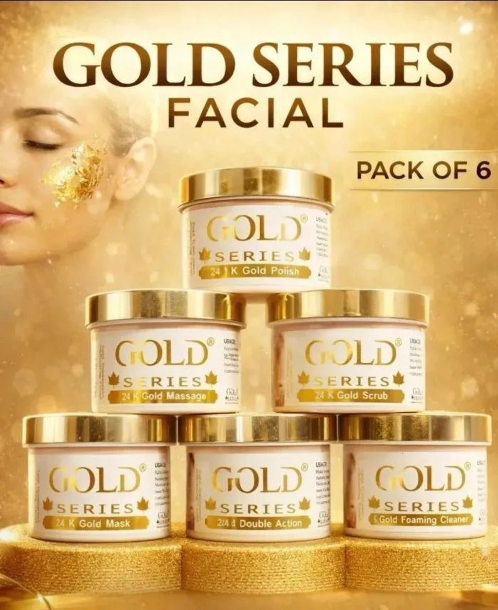 Gold whitening and brightening facial set